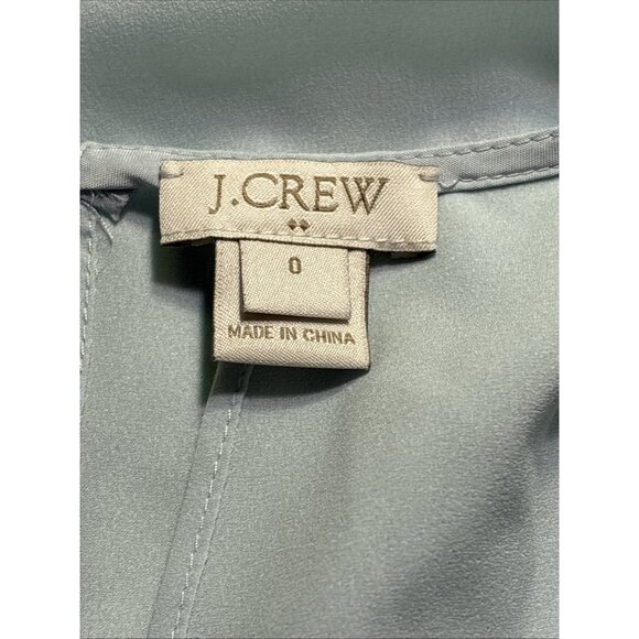 J.Crew J Crew Light Blue Sleeveless Tiered Blouse Back Keyhole Pleated Sz 0 - Picture 6 of 9